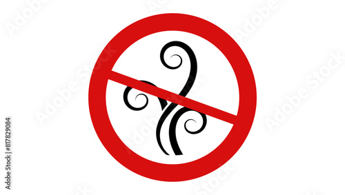 No bad odors, black and red isolated silhouette