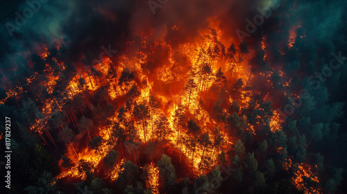 Climate change  forest on fire  irresponsible humans