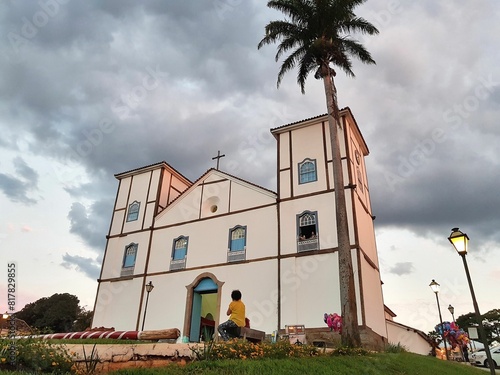 Catholic Church of Our Lady of the Rosary in the city of Pirenopolis in the State of Goias, Brazil. photo