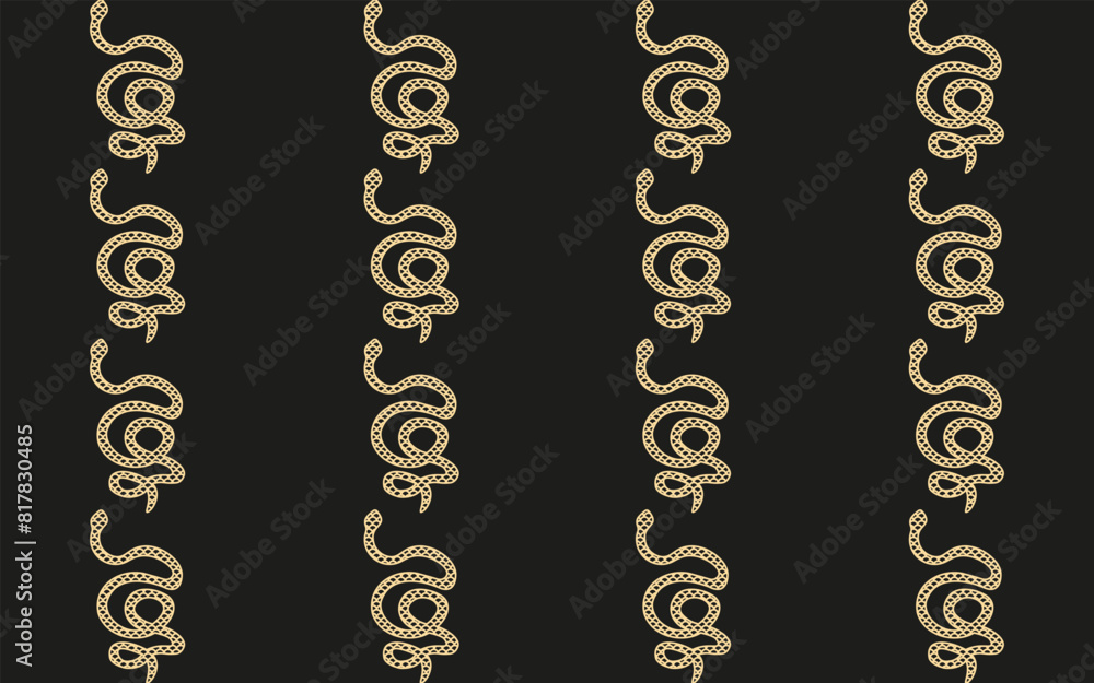 Chinese 2025 Zodiac seamless pattern. Luxury golden Snake vector ornament can used wall, fabric, textile, print. EPS 10 Chinese 2025 Zodiac seamless pattern. Luxury golden Snake vector ornament can used wall, fabric, textile, print. EPS 10