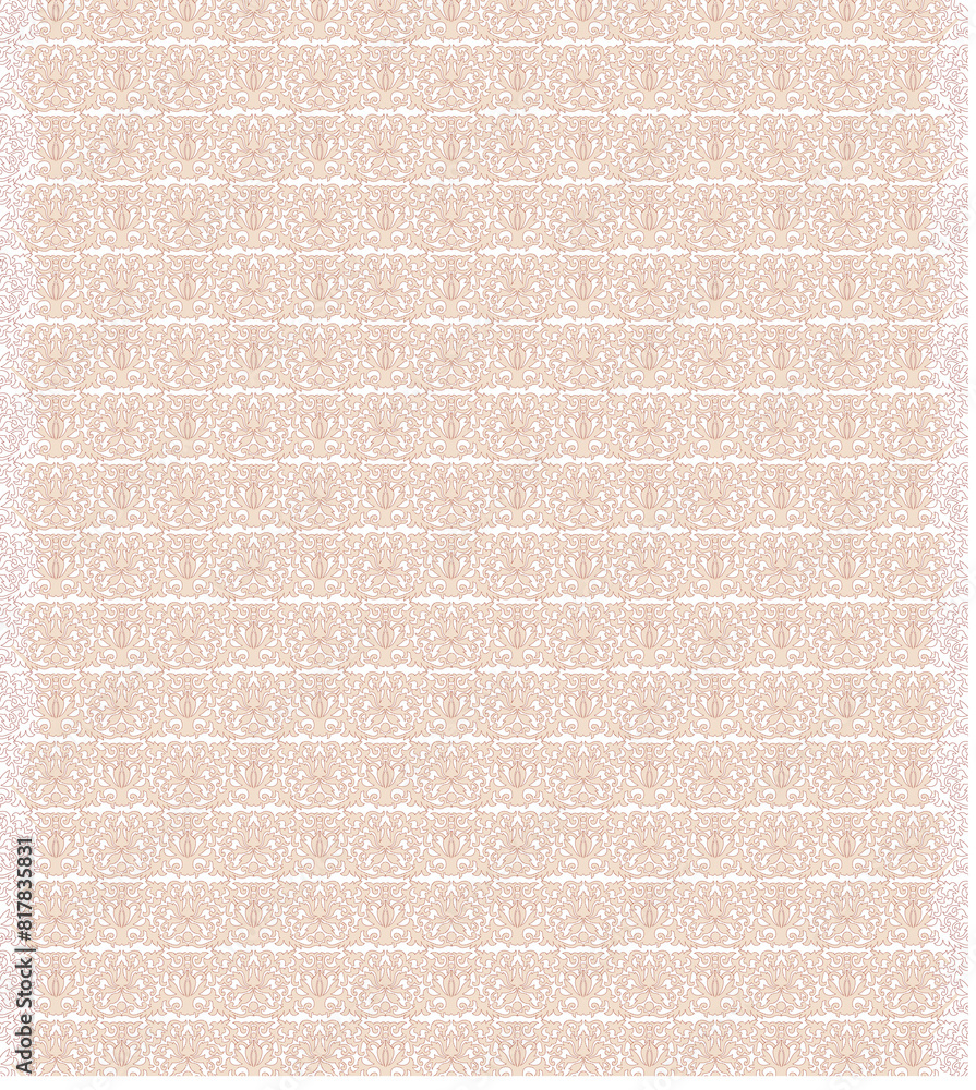Fototapeta premium a beige and white wallpaper with a pattern.This abstract, repetitive pattern does not contain any identifiable human faces or elements, instead focusing on the intricacies of the geometric design.