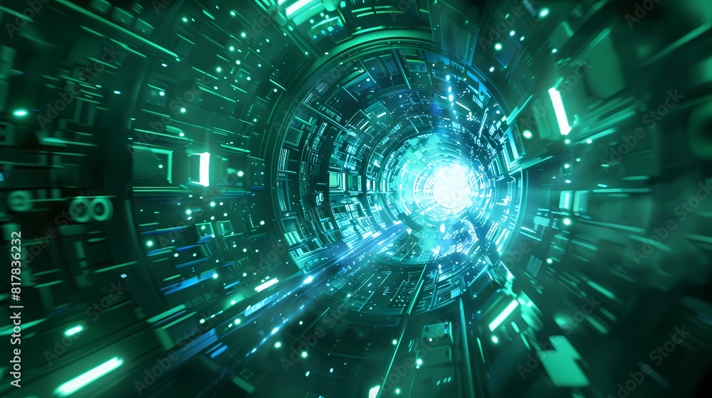 Digital technology green and blue neon realism universe poster background Digital technology green and blue neon realism universe poster background