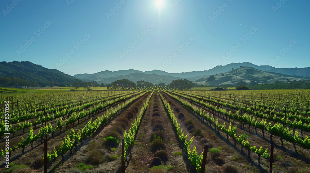 View of vineyard on sunny day