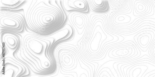 Abstract wavy topographic map. Abstract wavy and curved lines background. Abstract geometric topographic contour map background.