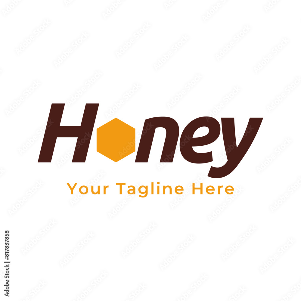 Bee hive and honey logo flat vector design Bee hive and honey logo flat vector design