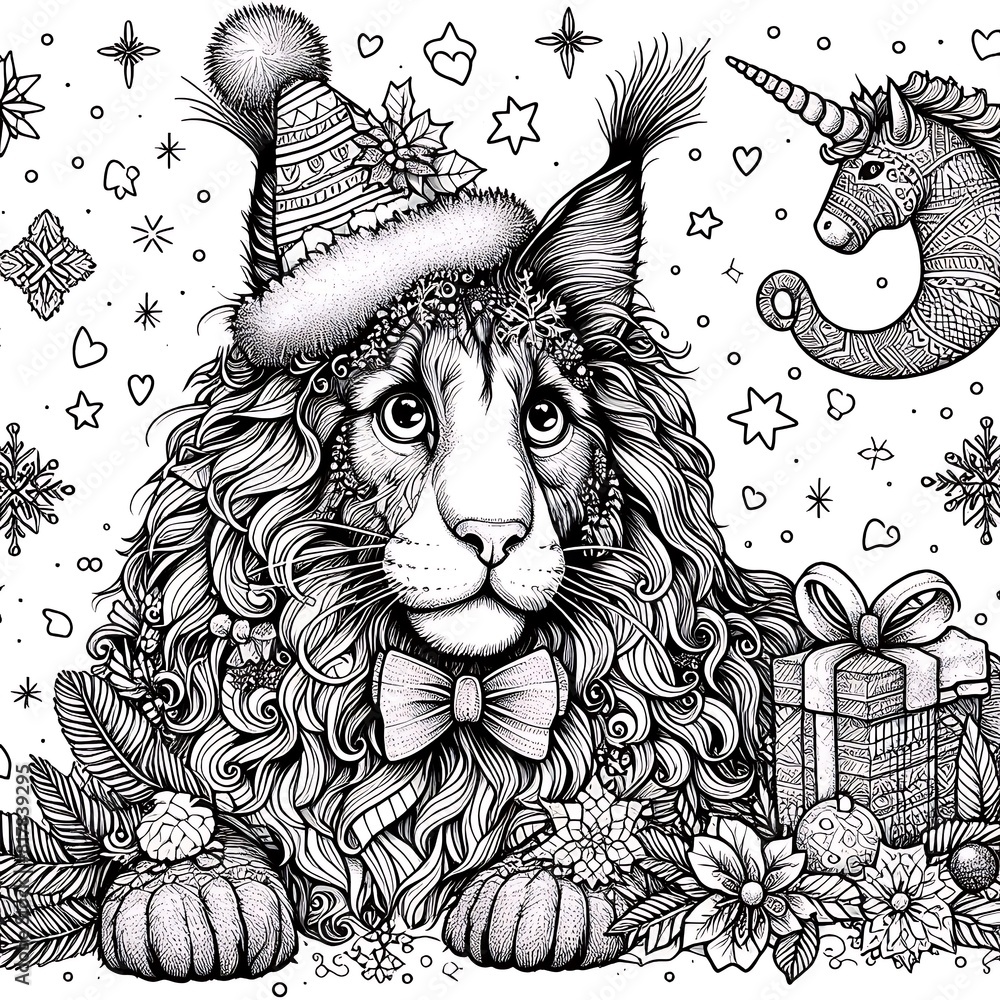 A unicorn coloring pages black and white drawing includes drawing of a ...