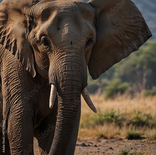 elephant approaching isolated