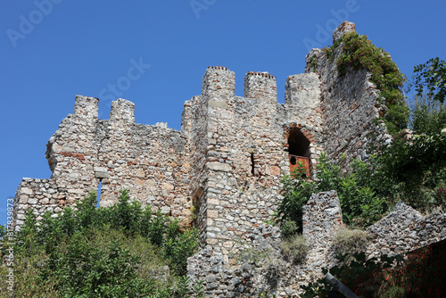 Alanya inner castle walls were built during the Anatolian Seljuk period. Part of the walls are located on the Mediterranean coast.