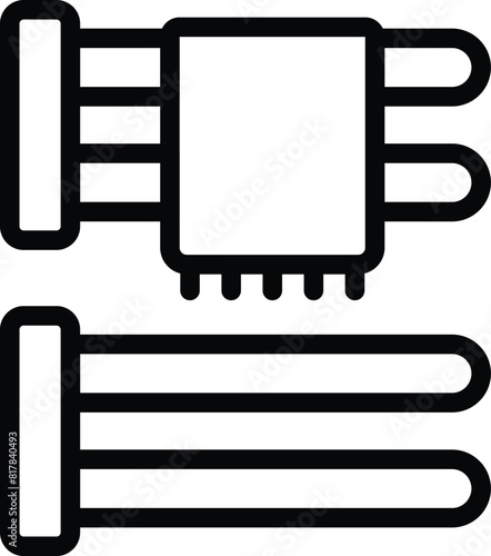 Simple line art illustration of a heat sink for electronic components cooling