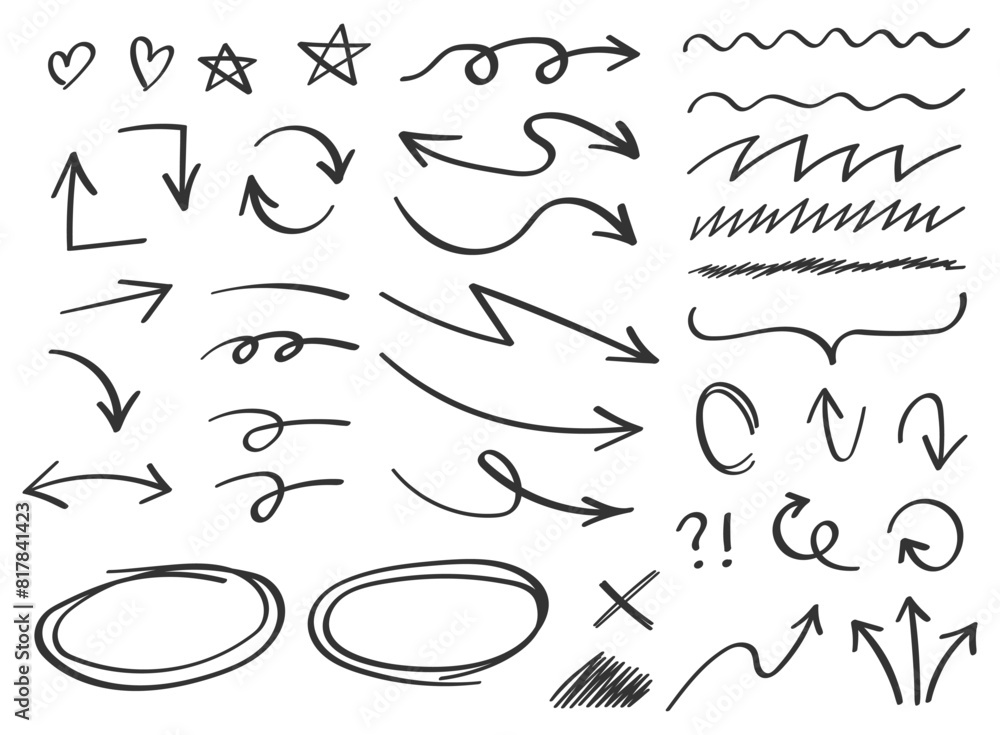 Arrows circles and abstract doodle icon in hand drawn style. Handmade painted vector illustration on isolated background. Scribble elements sign business concept. Arrows circles and abstract doodle icon in hand drawn style. Handmade painted vector illustration on isolated background. Scribble elements sign business concept.