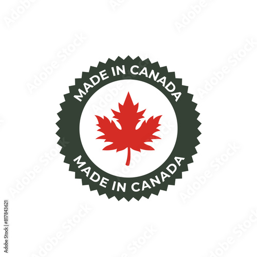 Made in canada label or logo design template