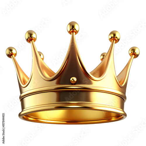 Royal gold crown 3d rendering