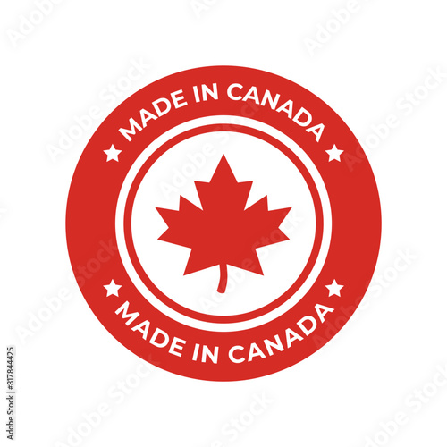 Made in canada label or logo design template