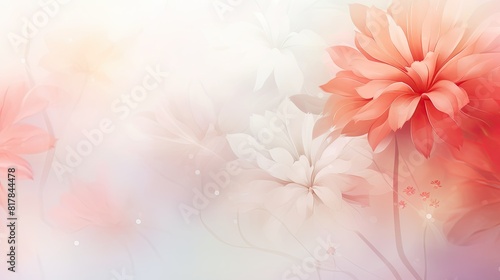 Soft gradient background with blurred floral elements