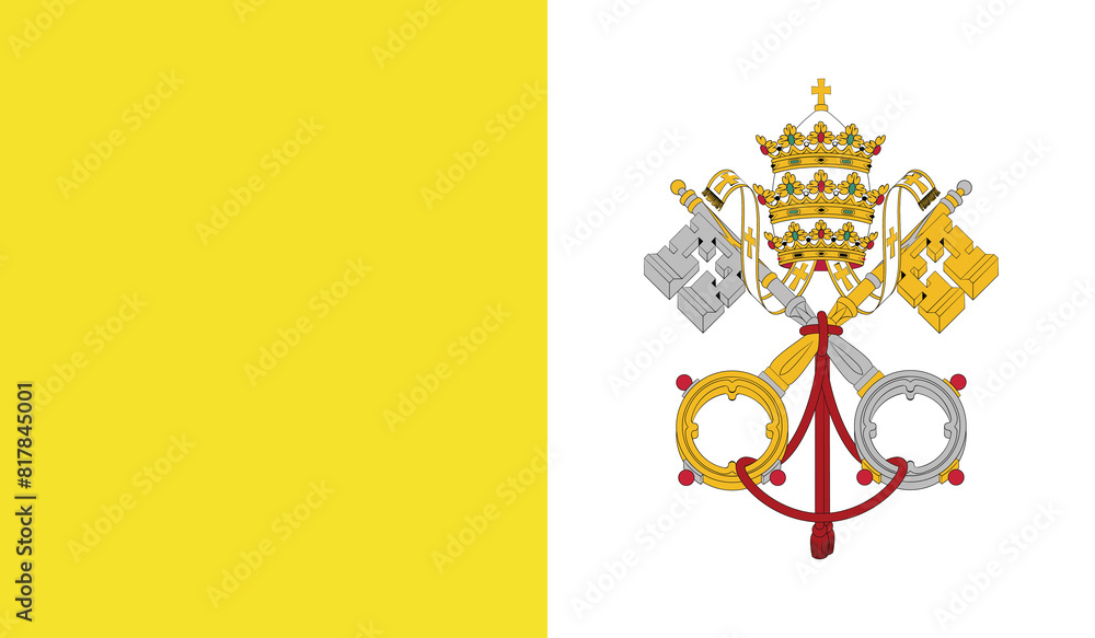 Illustration of the flag of Vatican City Holy See