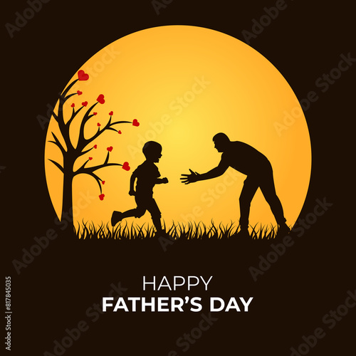  Happy Father s Day. Father s day concept. Template for background with banner  poster and card.  flat design. jpeg image.  