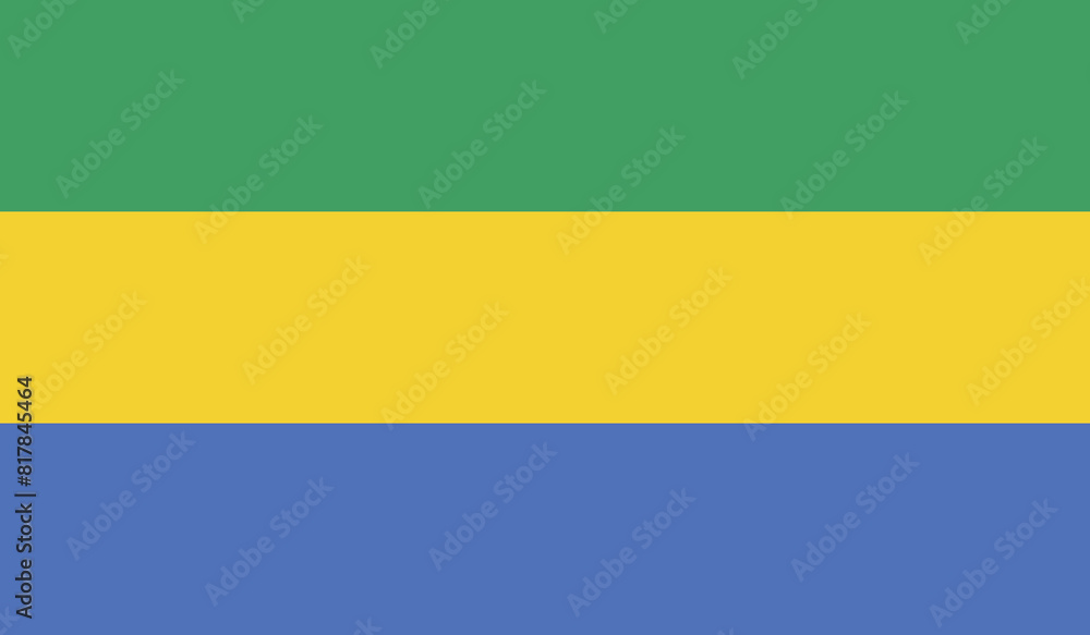 Illustration of the flag of Gabon Illustration of the flag of Gabon