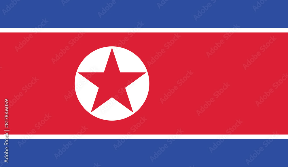 Illustration of the flag of North Korea Illustration of the flag of North Korea