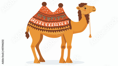 Cute camel in Scandinavian style. Adorable African 