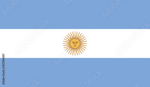 Quadro su tela Illustration of the flag of Argentina