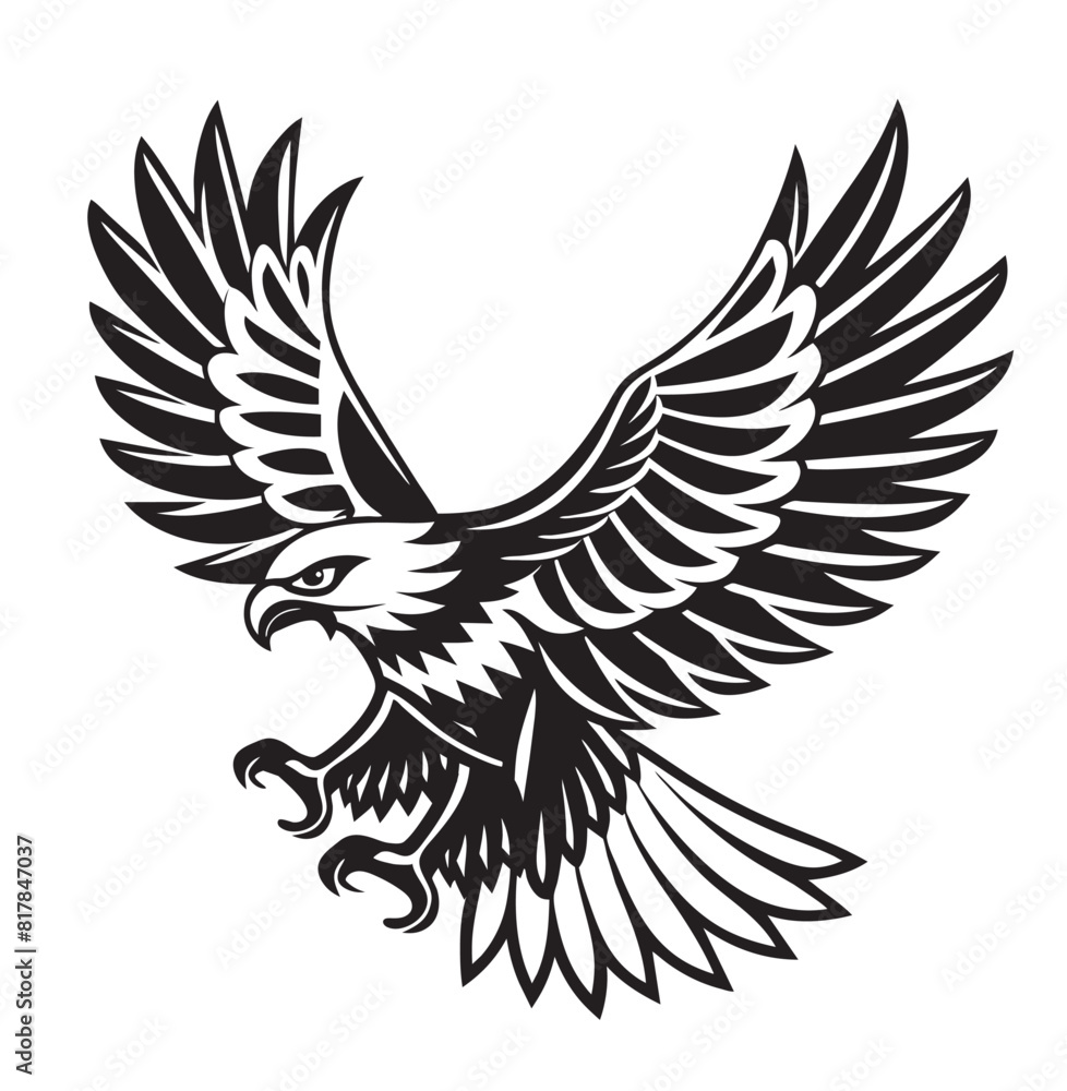 Fototapeta premium vector eagle flying silhouette