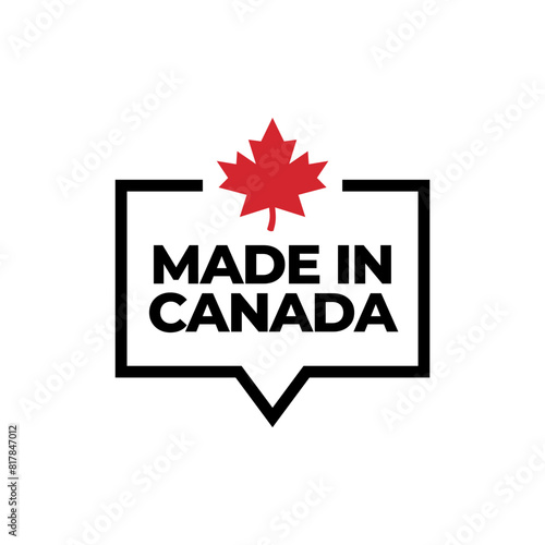 Made in canada label or logo design template