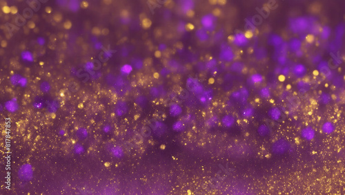 Brown  Purple and Golden glitter lights  Gold glitter dust defocused texture Abstract Background