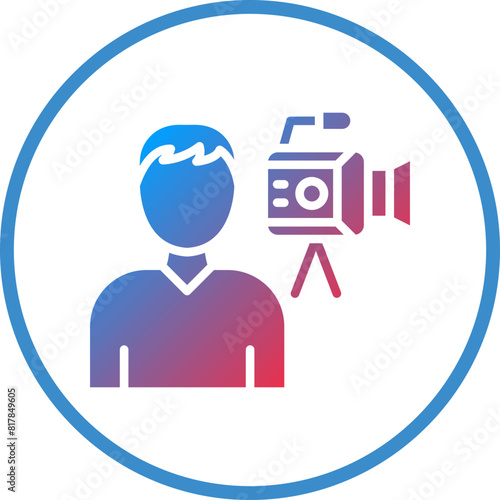 Camera Operator Male Icon Style