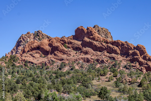 Scenic view of red rocks in the canyon in Colorado, USA