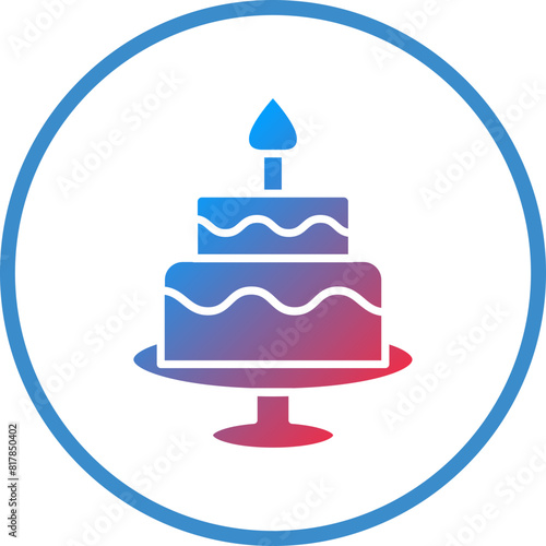 Two Layered Cake Icon Style