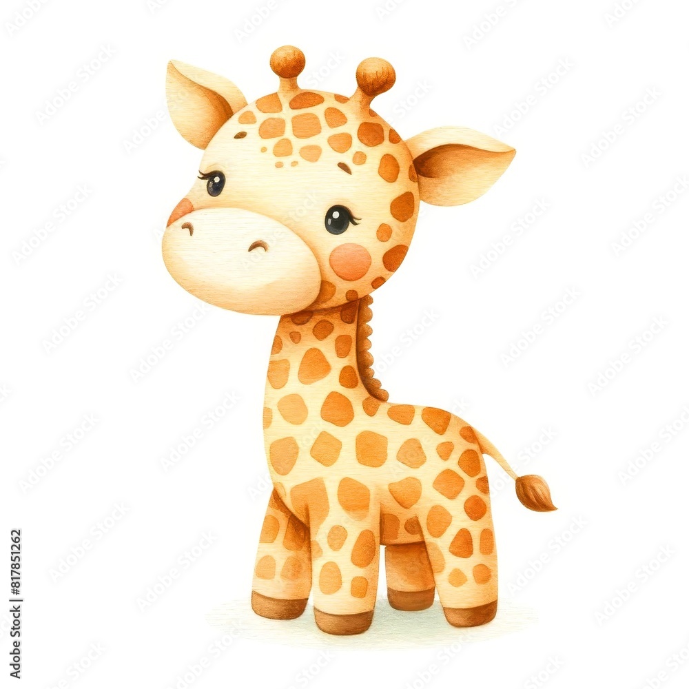 A giraffe is standing on a white background A giraffe is standing on a white background