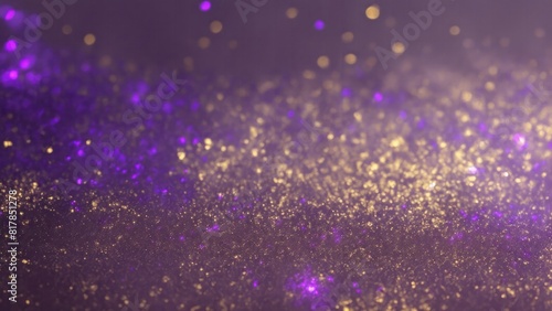 Gray  Purple and Golden glitter lights  Gold glitter dust defocused texture Abstract Background