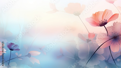 Soft gradient background with blurred floral elements