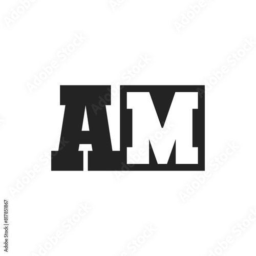 Initial Letter AM Logo Design Template. AM Logo