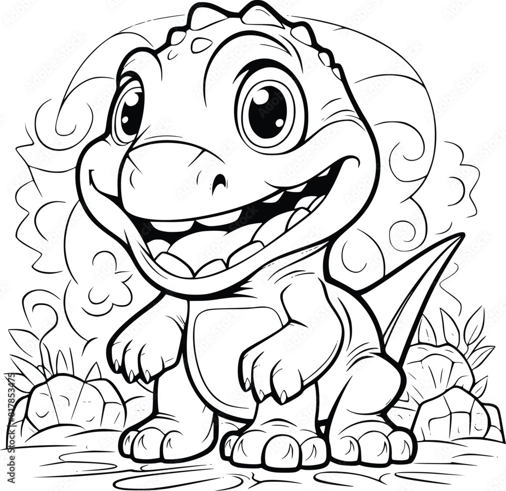 Fototapeta premium Dinosaur Coloring Pages Drawing For Kids