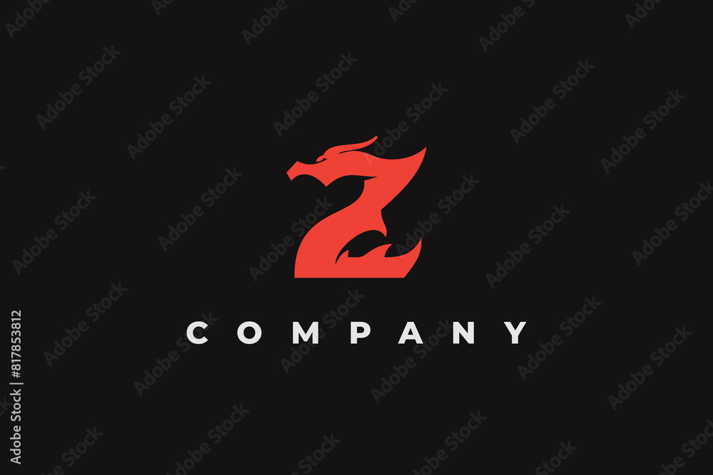 Obraz premium logo letter z dragon abstract
