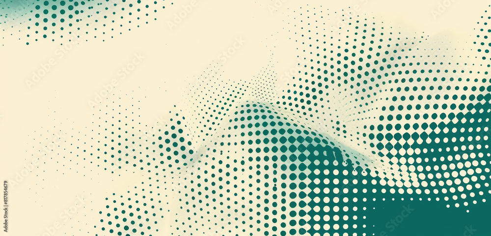 custom made wallpaper toronto digitalTranquil elegance teal and cream halftone dots.