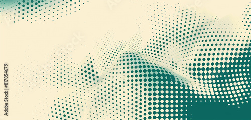 Tranquil elegance teal and cream halftone dots.