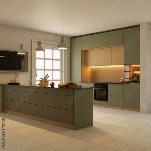 Modern kitchen in the interior