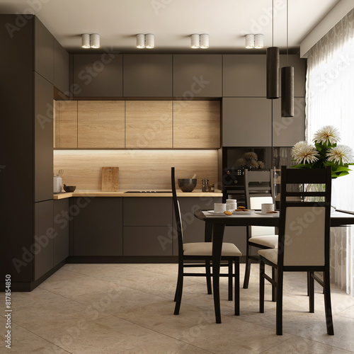 Modern kitchen in the interior