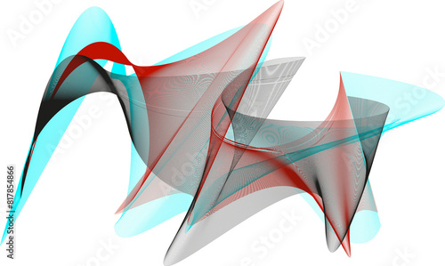 Tableau sur toile Onde gradienti suono magnetico sfumato astratto fumo sinuoso nero trasparente ve