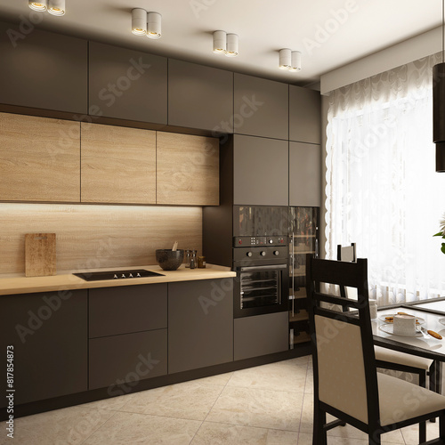 Modern kitchen in the interior