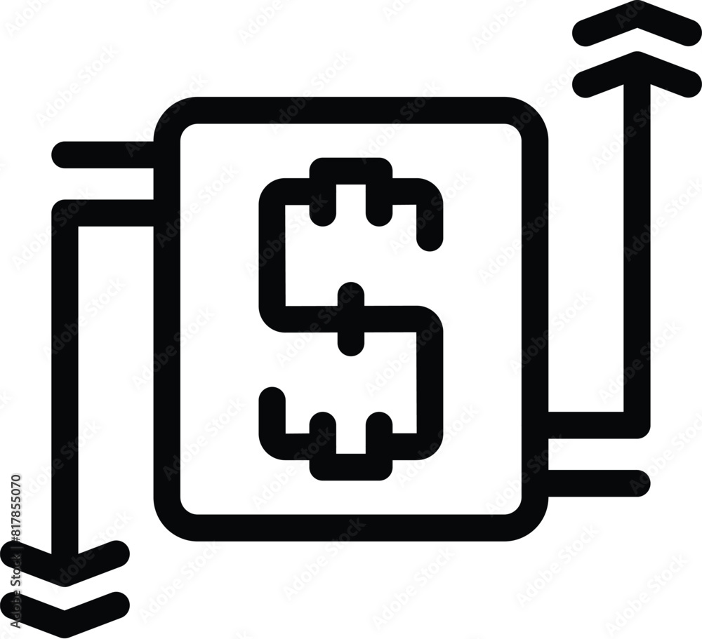 A simplistic black and white illustration depicting financial growth with a dollar symbol