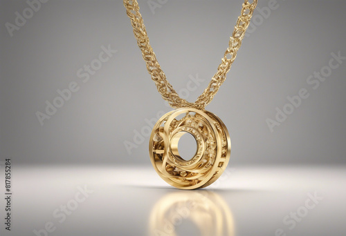 real gold necklace with modern design 