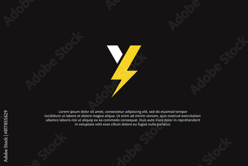 logo letter y power flash lightning icon