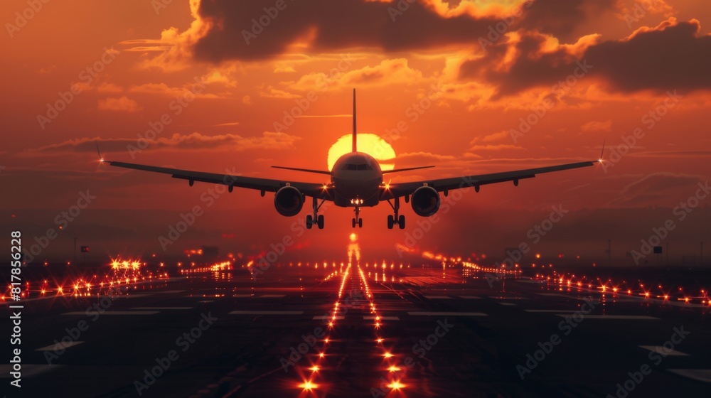 jet plane flying take off from runway jet plane flying take off from runway