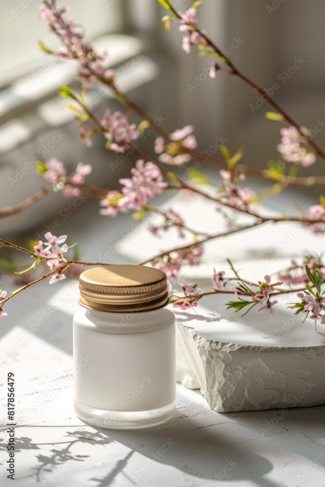 Minimalist Glass Jar with Wooden Lid on Rustic Wooden Surface Minimalist Glass Jar with Wooden Lid on Rustic Wooden Surface