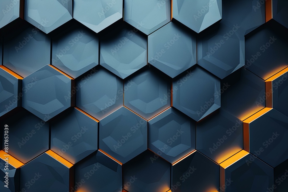 A close up of a wall with a bunch of hexagons on it A close up of a wall with a bunch of hexagons on it
