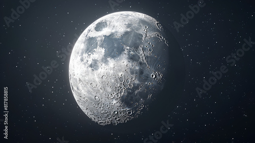 Beautiful illustration of the Moon in space