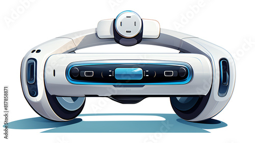 White and Black Device with Sleek Black Wheels